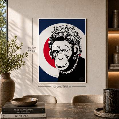 Banksy Queen Monkey Lithographie Arches 300 g/m² 42 x 59 cm