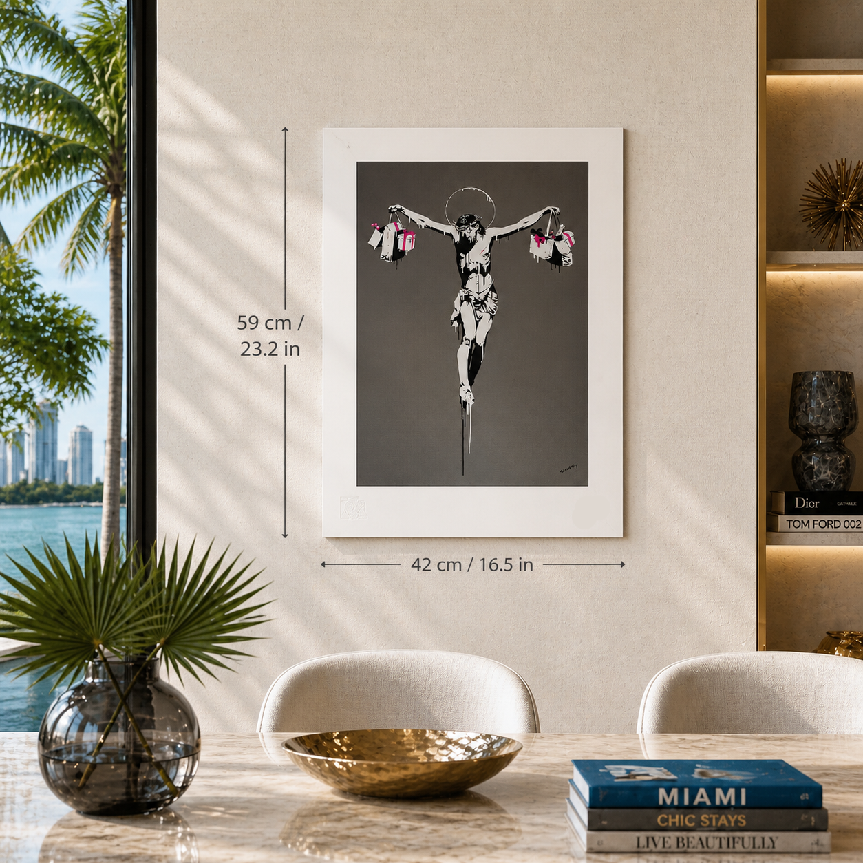 Banksy Christ avec sacs à provisions Lithographie Arches 300gsm 42x59 cm
