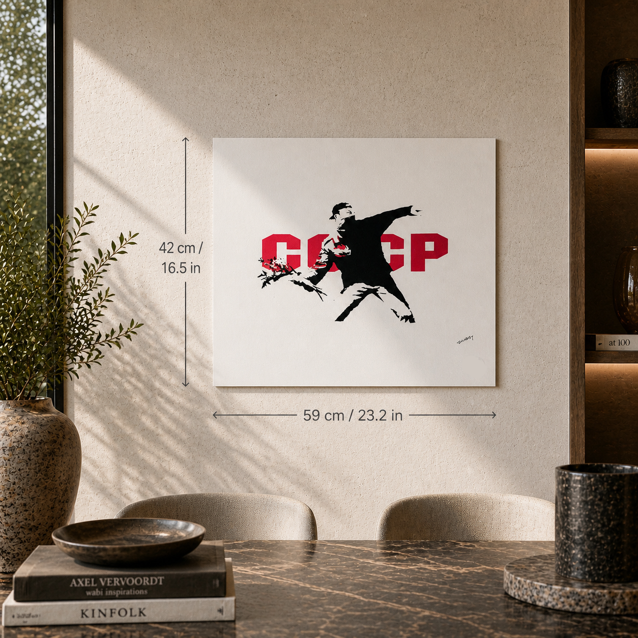 Banksy CCCP Love Is in the Air Lithographie Arches 300 g/m² 42 x 59 cm