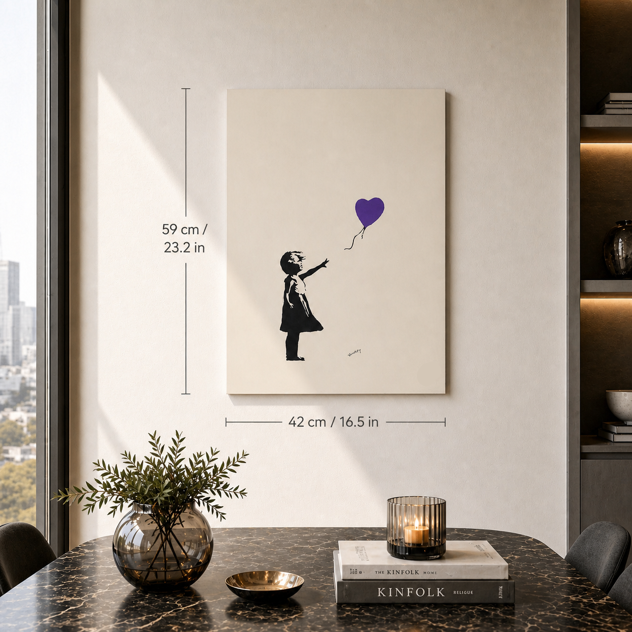 Banksy Fille avec le ballon (Violet) Lithographie Arches 300 g/m² 42 x 59 cm