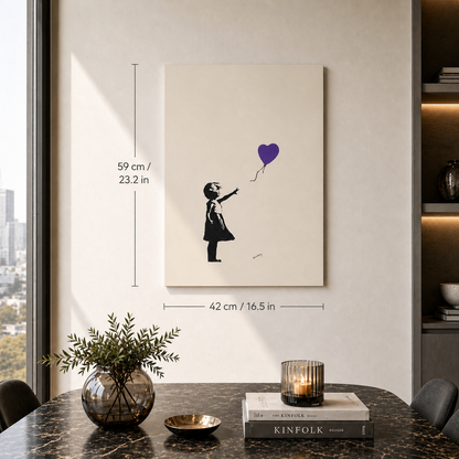 Banksy Fille avec le ballon (Violet) Lithographie Arches 300 g/m² 42 x 59 cm