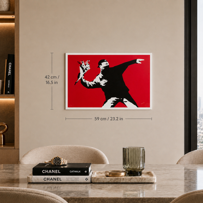 Banksy Love Is in the Air Lithographie Arches 300 g/m² 42 x 59 cm