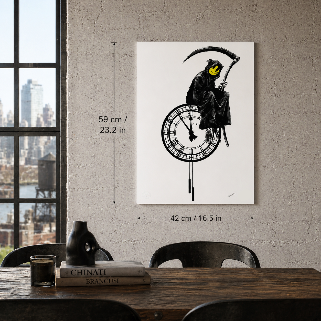 Banksy Grin Reaper Lithographie Arches 300gsm 42x59 cm