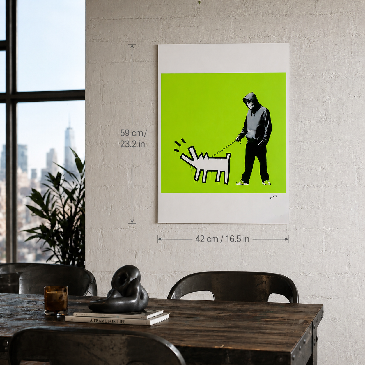 Banksy Barking Dog (Vert clair) Lithographie Arches 300 g/m² 42 x 59 cm