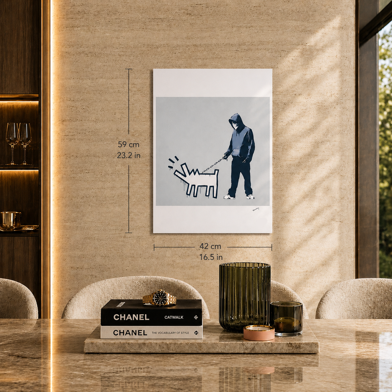 Banksy Barking Dog (Gris) Lithographie Arches 300 g/m² 42 x 59 cm