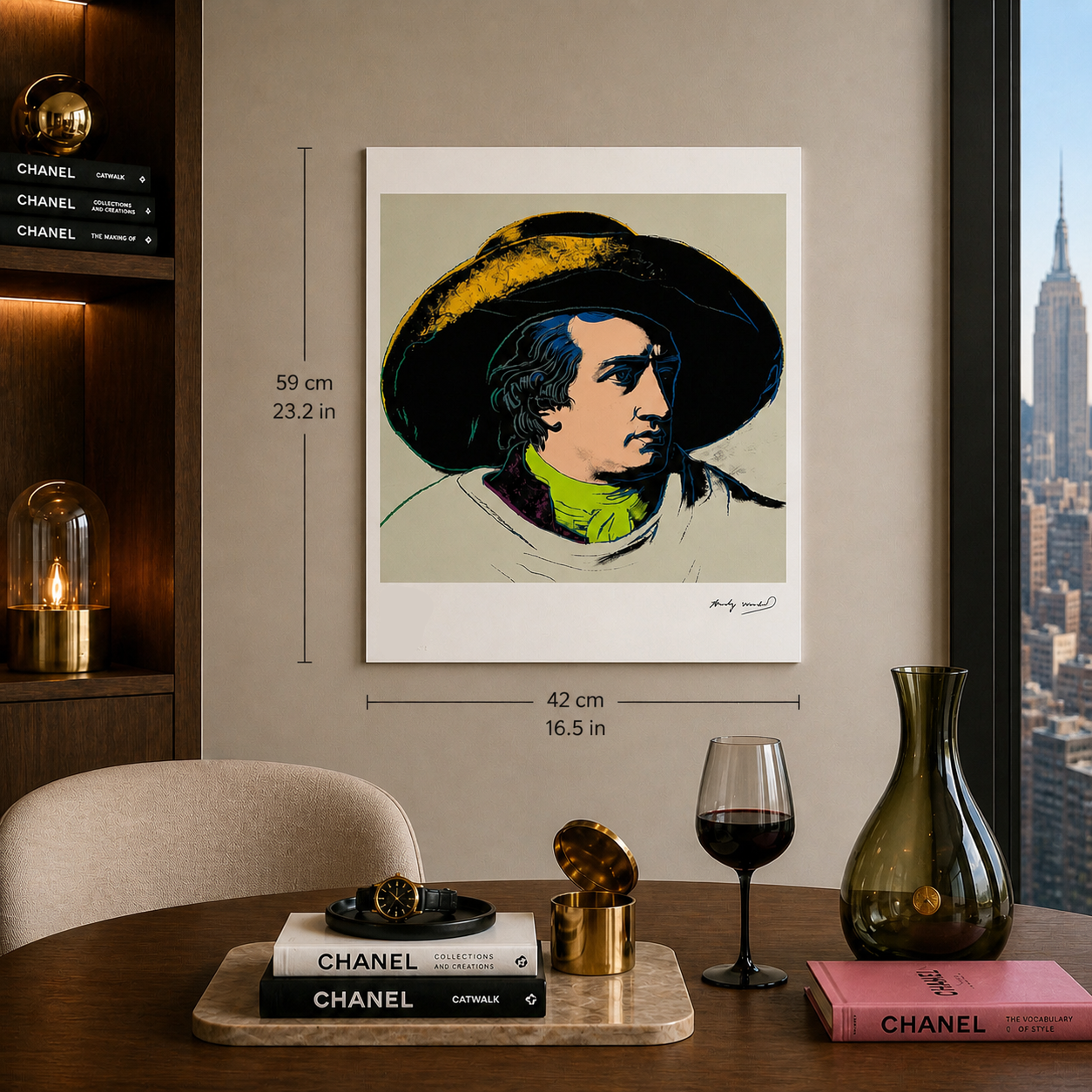 Andy Warhol Goethe (Gris-Noir) Lithographie Arches 300gsm 42x59 cm