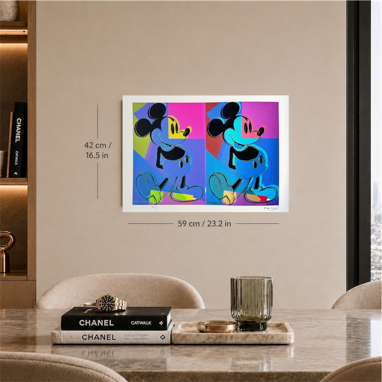 Andy Warhol Double Mickey Lithographie multicolore Arches 300gsm 42x59 cm