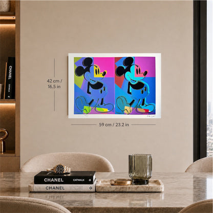 Andy Warhol Double Mickey Lithographie multicolore Arches 300gsm 42x59 cm