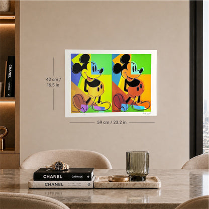 Andy Warhol Double Mickey Lithographie multicolore Arches 300gsm 42x59 cm