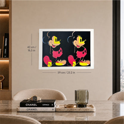 Andy Warhol Double Mickey Lithographie multicolore Arches 300gsm 42x59 cm