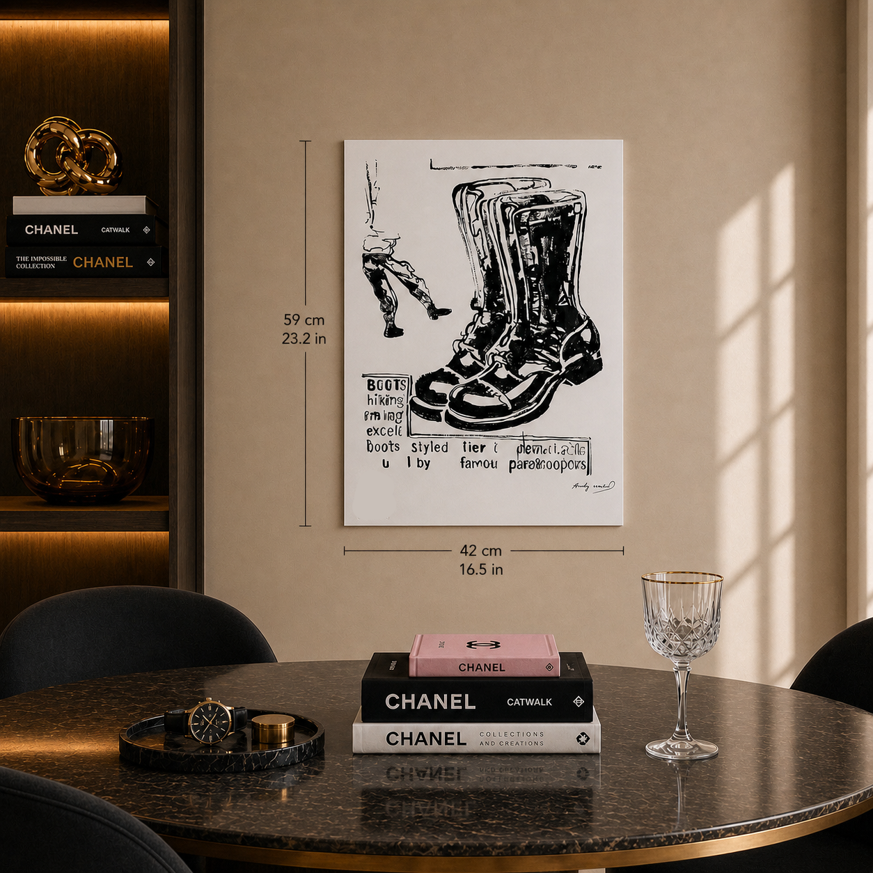 Andy Warhol Parachutiste Bottes Lithographie Arches 300gsm 42x59 cm