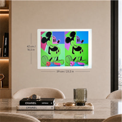 Andy Warhol Double Mickey Lithographie multicolore Arches 300gsm 42x59 cm