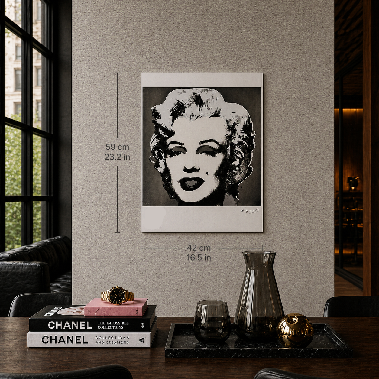 Andy Warhol Marilyn Monroe' (Noir & Blanc) Lithographie Arches 300gsm 42x59 cm