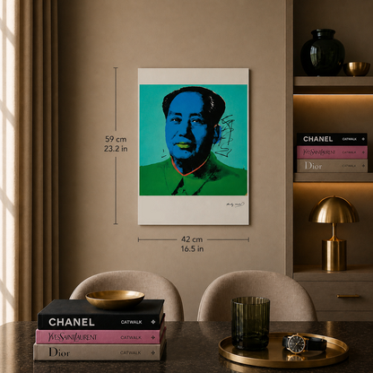 Andy Warhol Mao (Turquoise & Blue Edition) Lithographie Arches 300gsm 42x59 cm