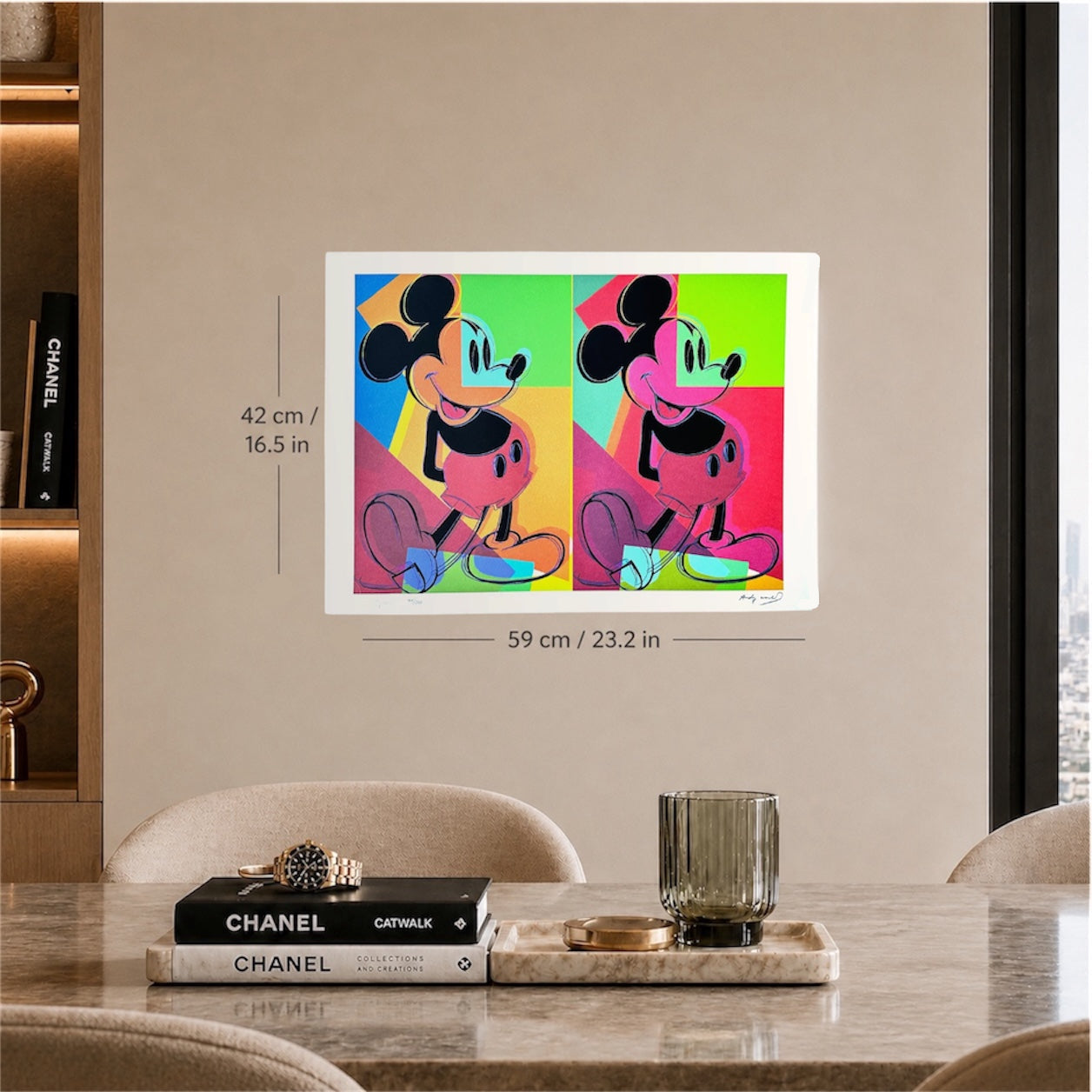 Andy Warhol Double Mickey (Multicolore) Lithographie Arches 300gsm 42x59 cm