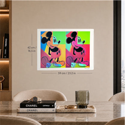 Andy Warhol Double Mickey (Multicolore) Lithographie Arches 300gsm 42x59 cm