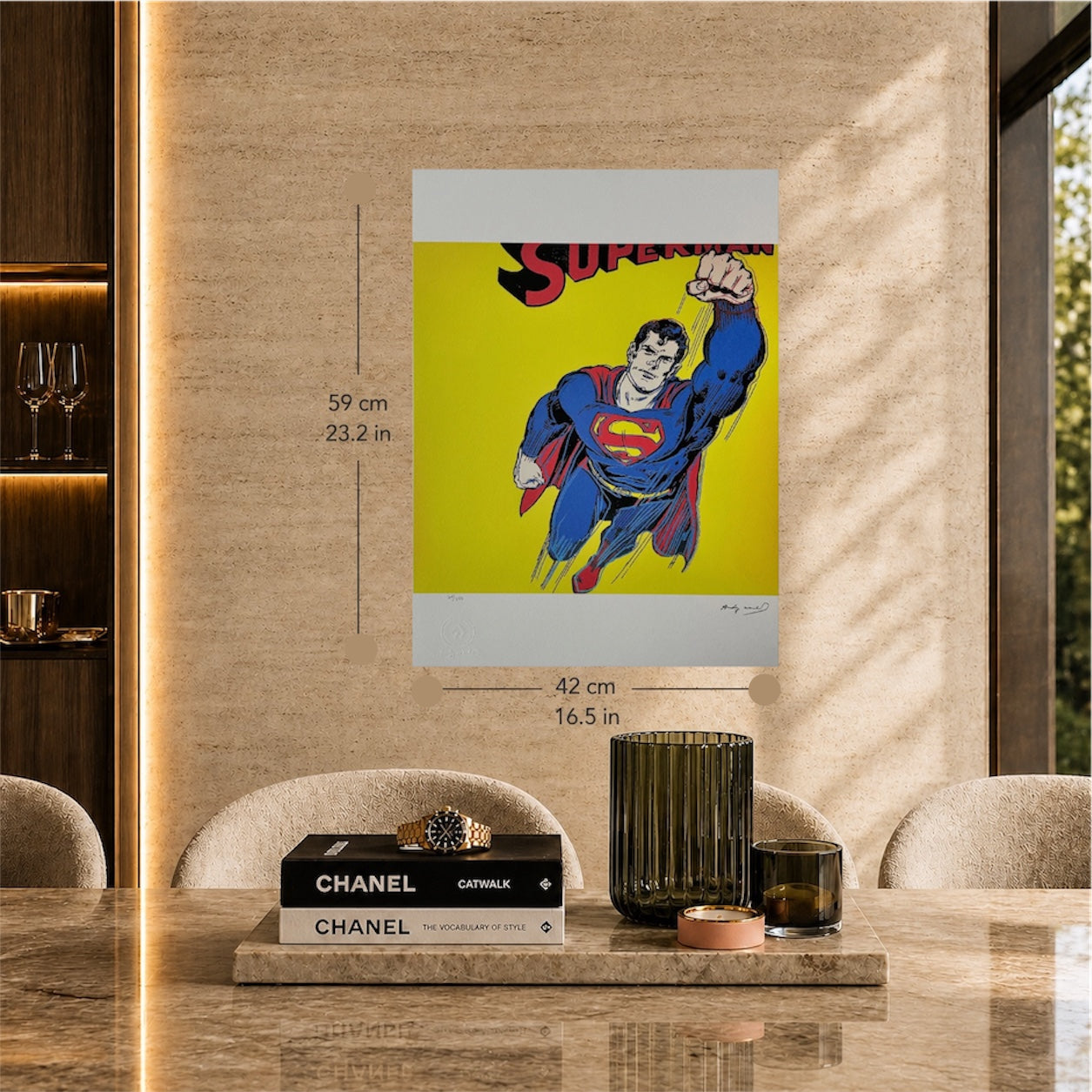 Andy Warhol Superman (Jaune) Lithographie Arches 300gsm 42x59 cm