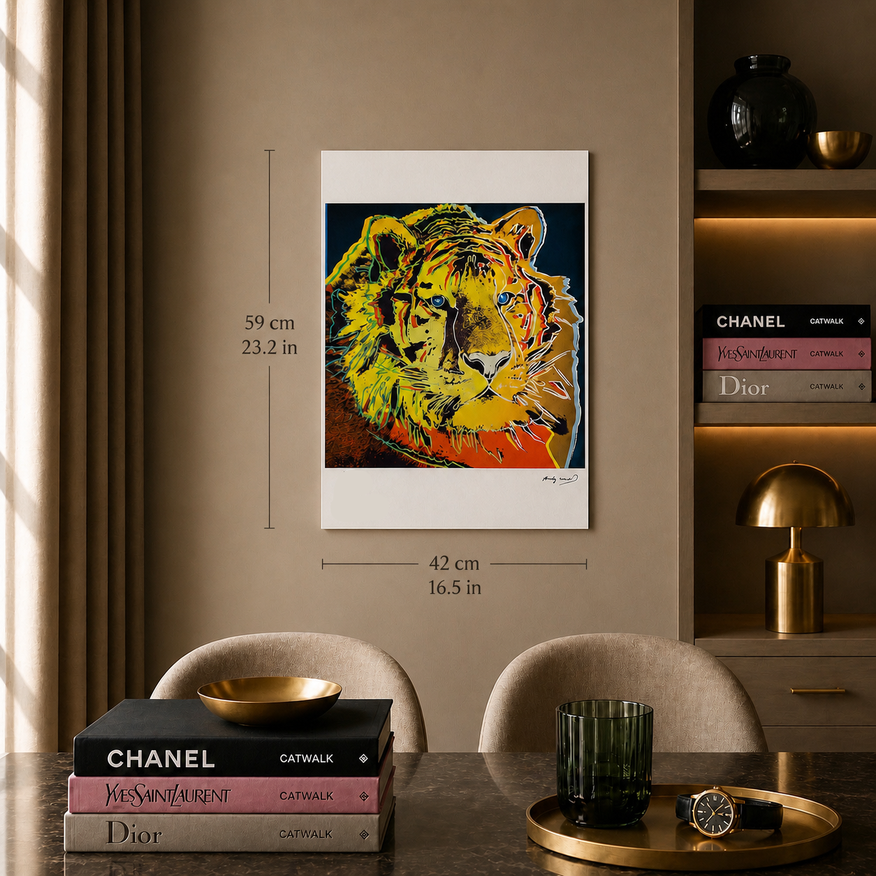 Andy Warhol Tigre (Animaux) Lithographie Arches 300gsm 42x59 cm
