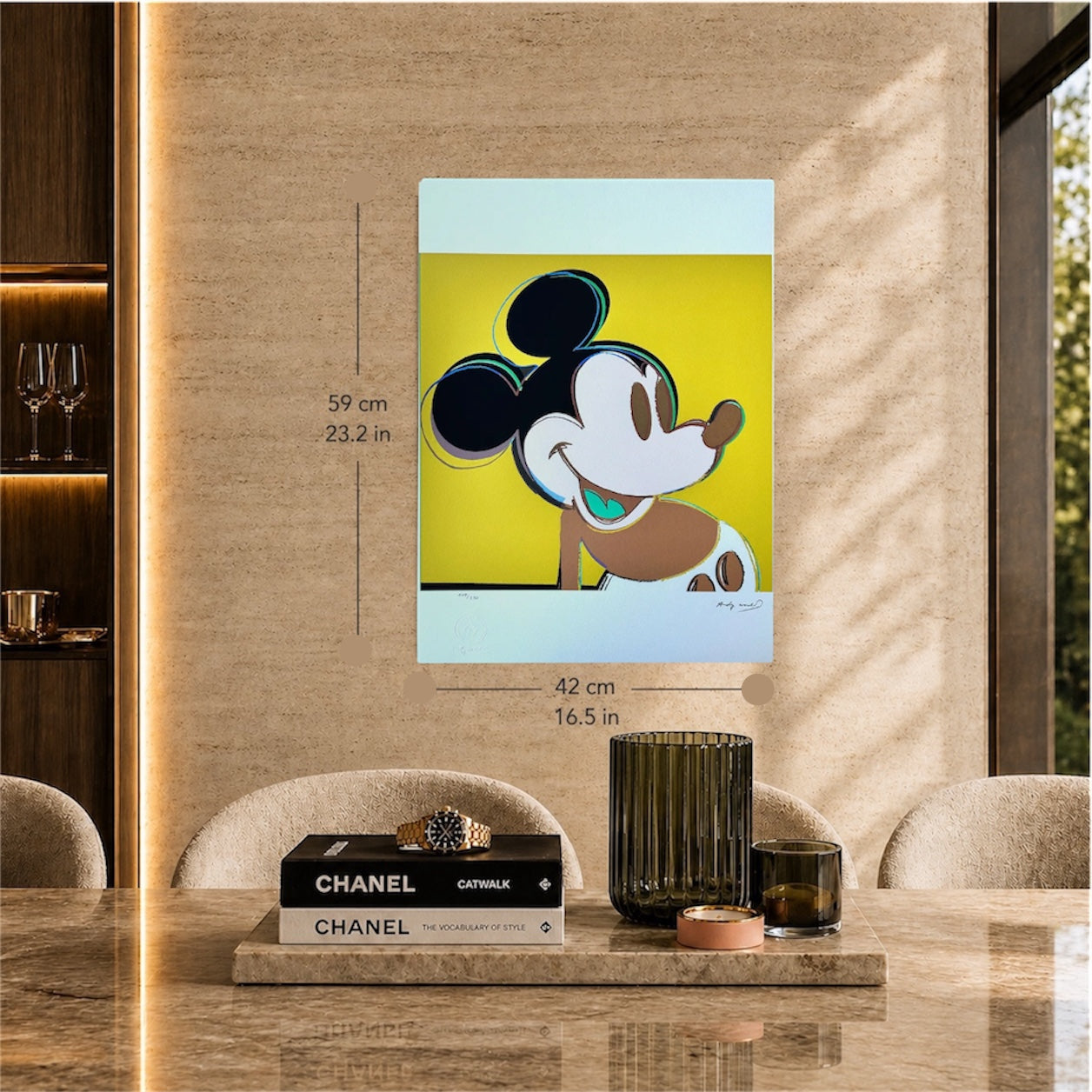 Andy Warhol Mickey Mouse (Jaune) Lithographie Arches 300 g/m² 42 x 59 cm
