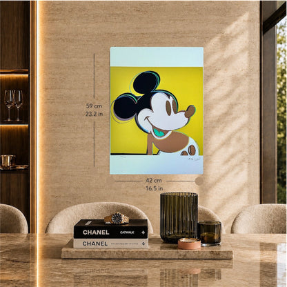 Andy Warhol Mickey Mouse (Jaune) Lithographie Arches 300 g/m² 42 x 59 cm