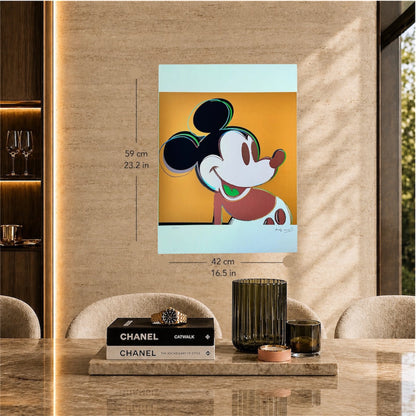 Andy Warhol Mickey Mouse (Jaune foncé) Lithographie Arches 300 g/m² 42 x 59 cm