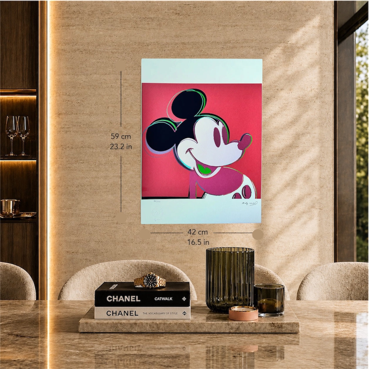 Andy Warhol Mickey Mouse (Rouge) Lithographie Arches 300 g/m² 42 x 59 cm