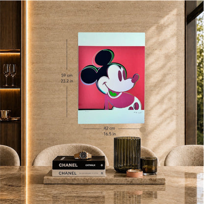 Andy Warhol Mickey Mouse (Rouge) Lithographie Arches 300 g/m² 42 x 59 cm
