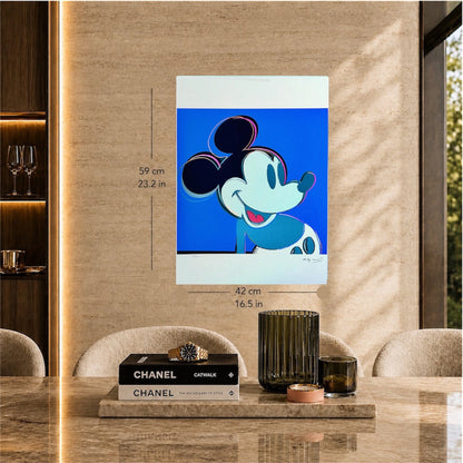 Andy Warhol Mickey Mouse (Bleu) Lithographie Arches 300 g/m² 42 x 59 cm