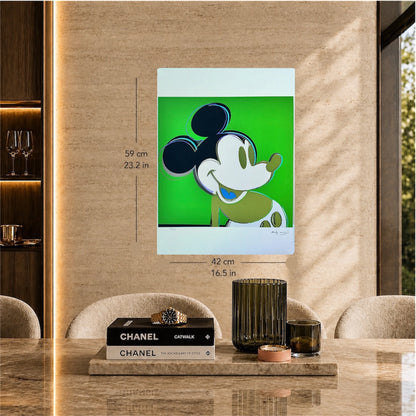 Andy Warhol Mickey Mouse (Vert) Lithographie Arches 300gsm 42x59 cm