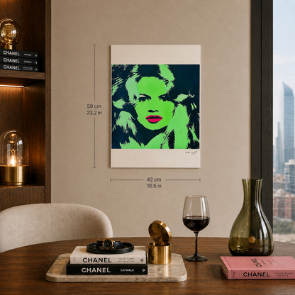 Andy Warhol Brigitte Bardot (Vert) Lithographie Arches 300gsm 42x59 cm