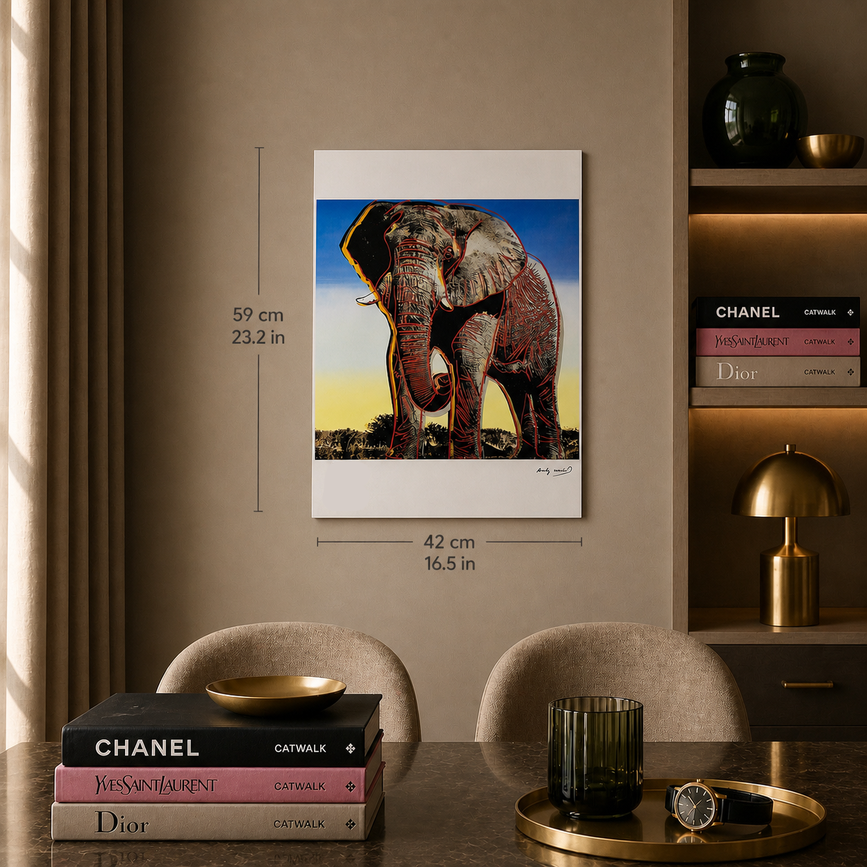 Andy Warhol Elephant (Animaux) Lithographie Arches 300gsm 42x59 cm
