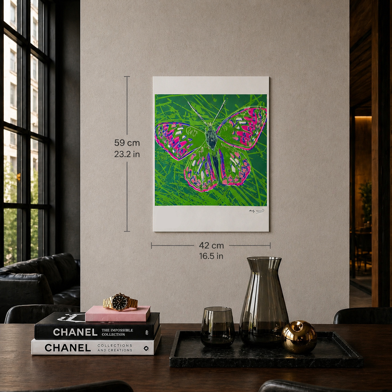 Andy Warhol Papillon (Animaux) Lithographie Arches 300gsm 42x59 cm