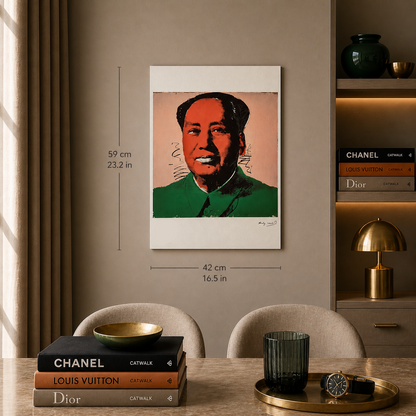Andy Warhol Mao (Vert & Rouge) Lithographie Arches 300gsm 42x59 cm