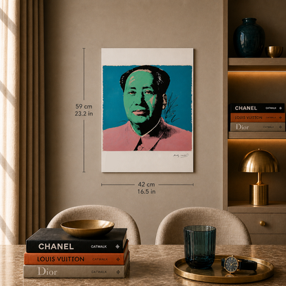 Andy Warhol Mao (Turquoise & Vert) Lithographie Arches 300gsm 42x59 cm
