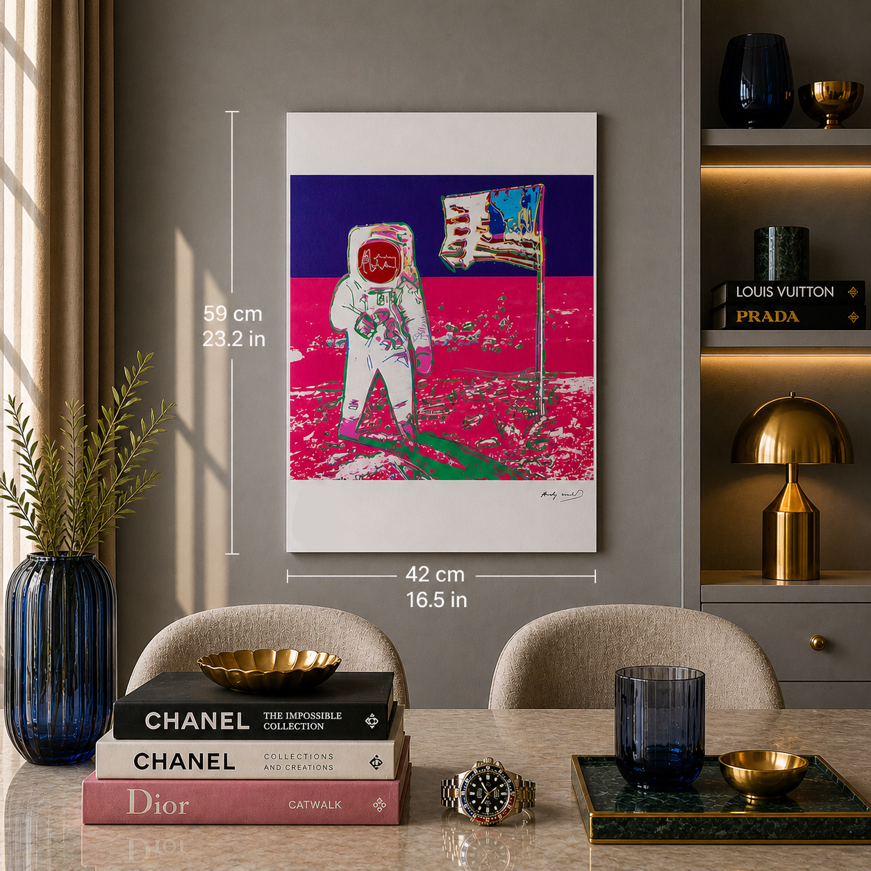Andy Warhol Moonwalk (Rose Néon & Violet) Lithographie Arches 300gsm 42x59 cm