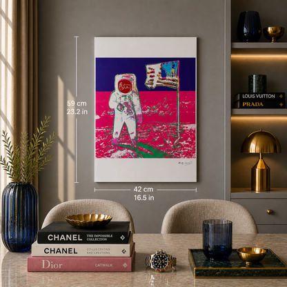 Andy Warhol Moonwalk (Rose Néon & Violet) Lithographie Arches 300gsm 42x59 cm
