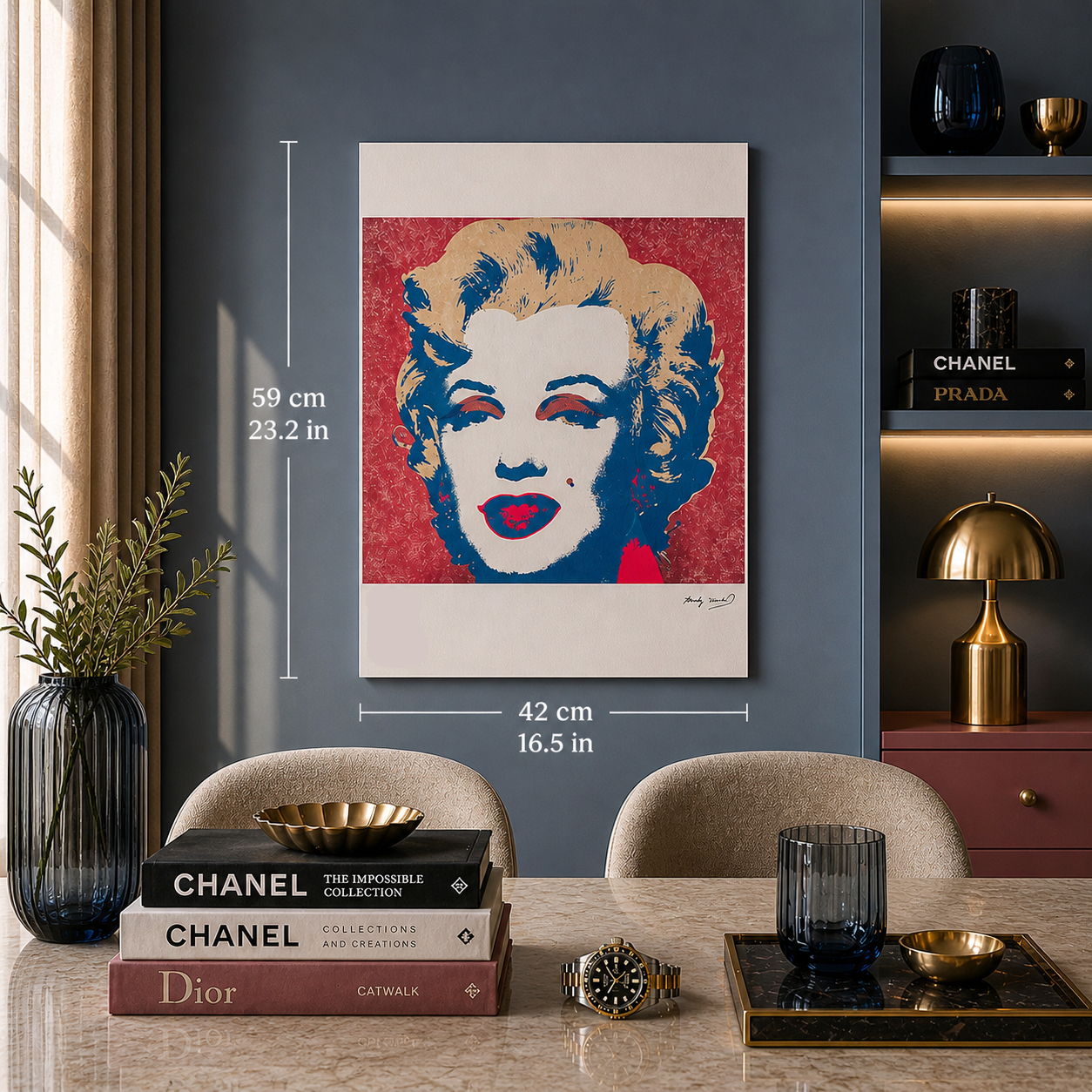Andy Warhol Marilyn Monroe (Saumon & Bleu) Lithographie Arches 300gsm 42x59 cm