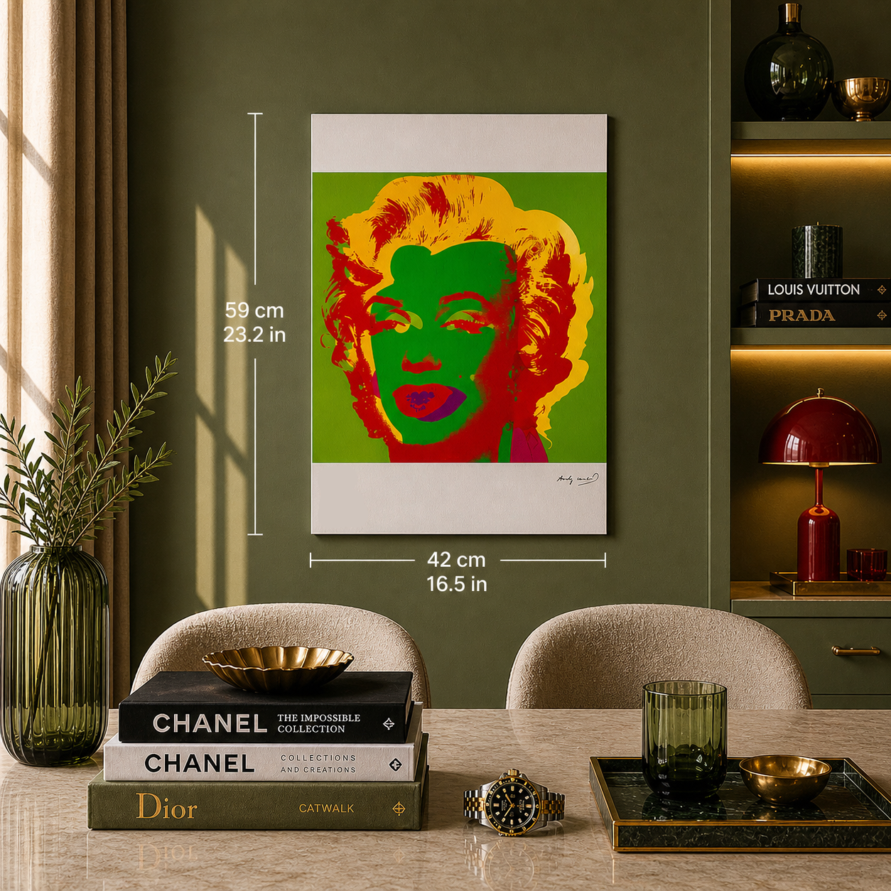 Andy Warhol Marilyn Monroe (Vert Fluo & Rouge) Lithographie Arches 300gsm 42x59 cm