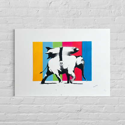 Banksy Heavy Weapons (Multicolore) Lithographie Arches 300gsm 42x59 cm