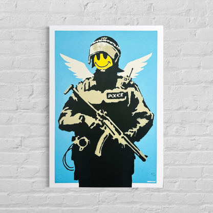 Banksy Flying Copper Lithographie Arches 300gsm 42x59 cm