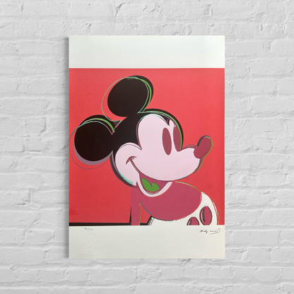Andy Warhol Mickey Mouse (Rouge) Lithographie Arches 300 g/m² 42 x 59 cm