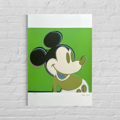 Andy Warhol Mickey Mouse (Vert) Lithographie Arches 300gsm 42x59 cm