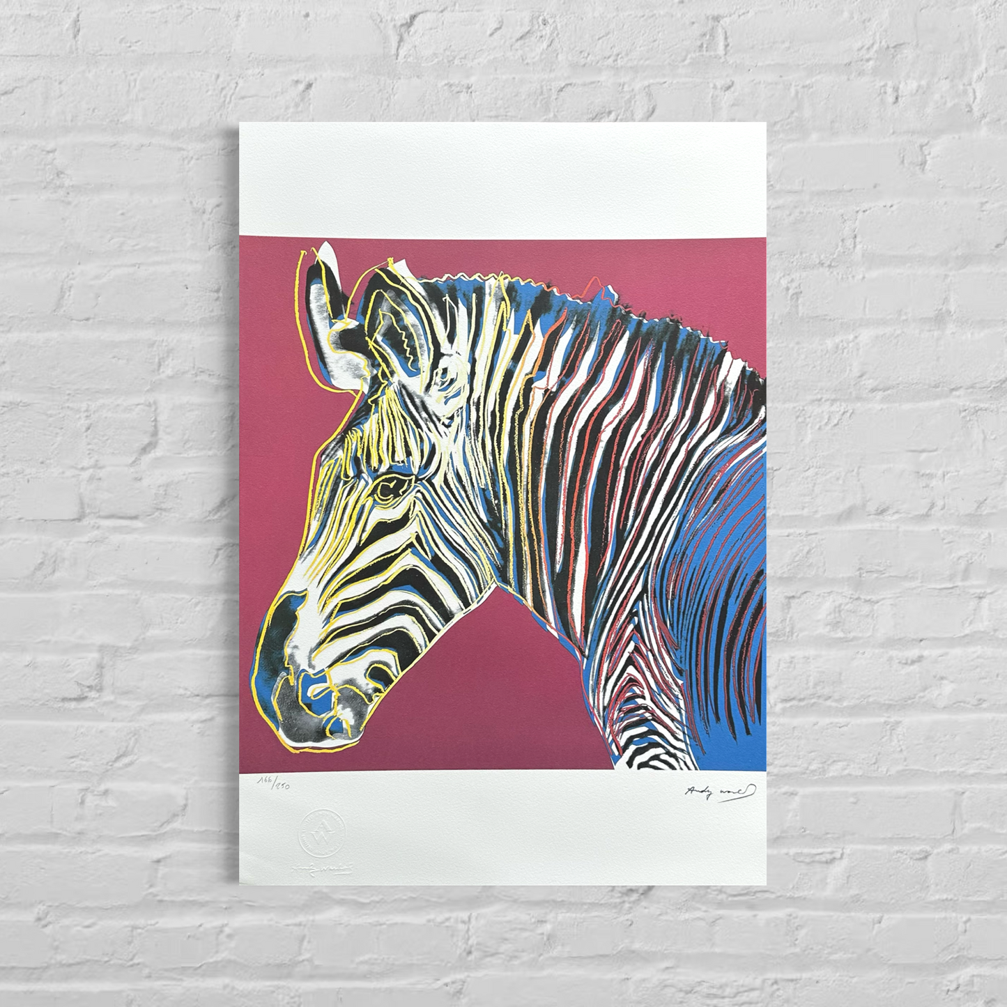 Andy Warhol Zèbre (Animaux) Lithographie Arches 300gsm 42x59 cm