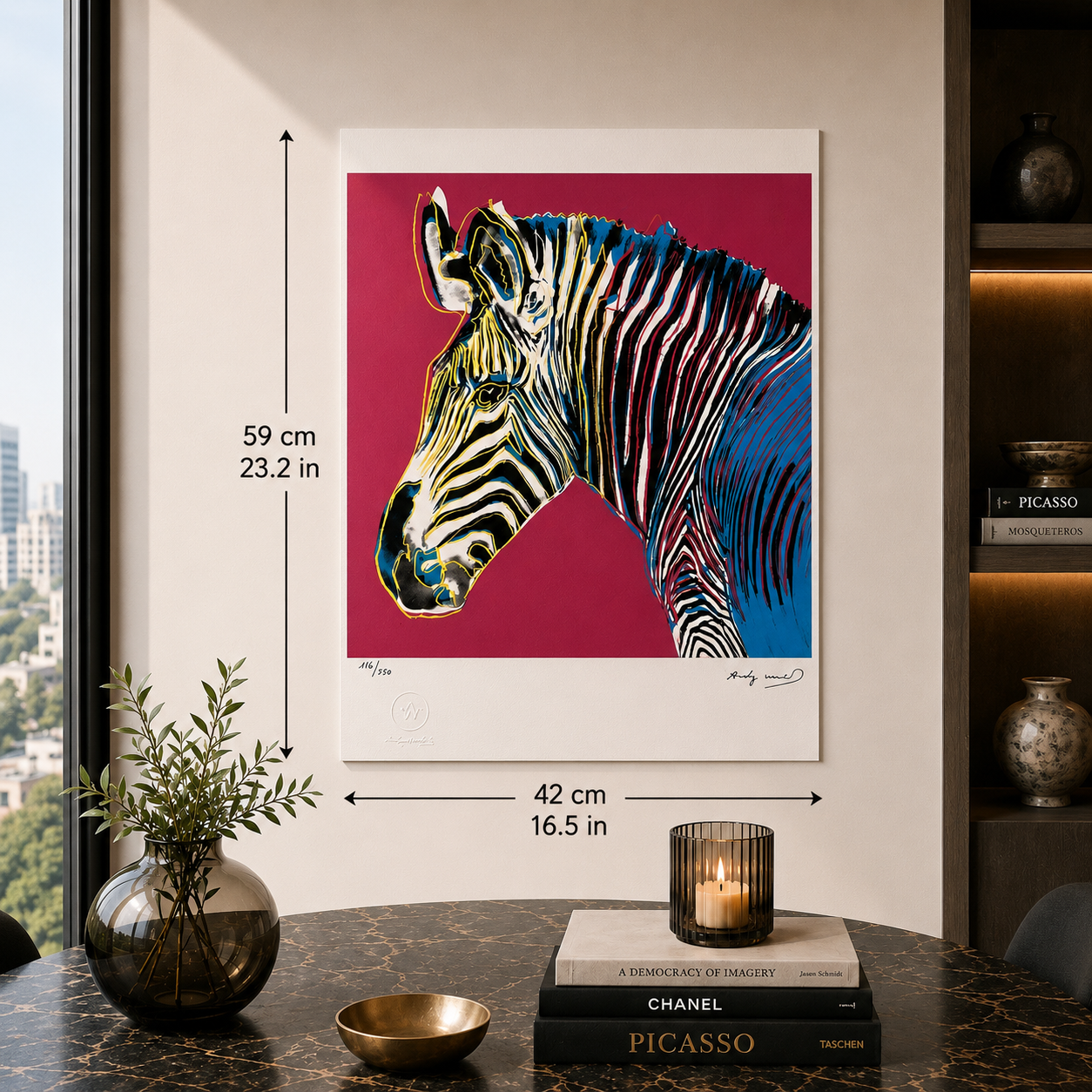 Andy Warhol Zèbre (Animaux) Lithographie Arches 300gsm 42x59 cm