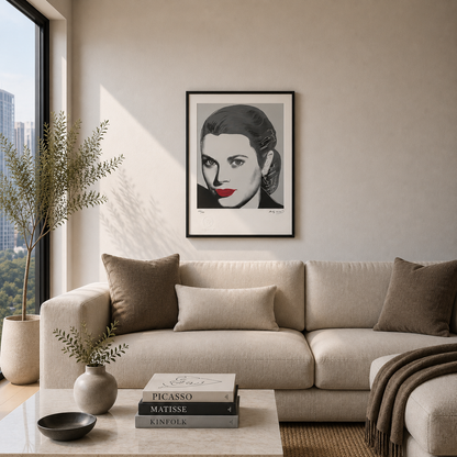Andy Warhol Grace Kelly (Noir et Blanc) Lithographie Arches 300gsm 42x59 cm