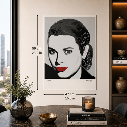 Andy Warhol Grace Kelly (Noir et Blanc) Lithographie Arches 300gsm 42x59 cm