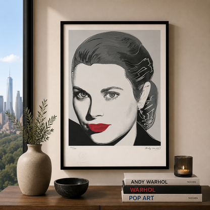 Andy Warhol Grace Kelly (Noir et Blanc) Lithographie Arches 300gsm 42x59 cm