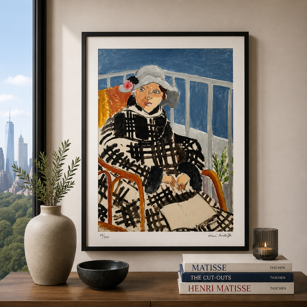 Henri Matisse Matisse en manteau écossais Lithographie sur Arches 300gsm 42x59 cm