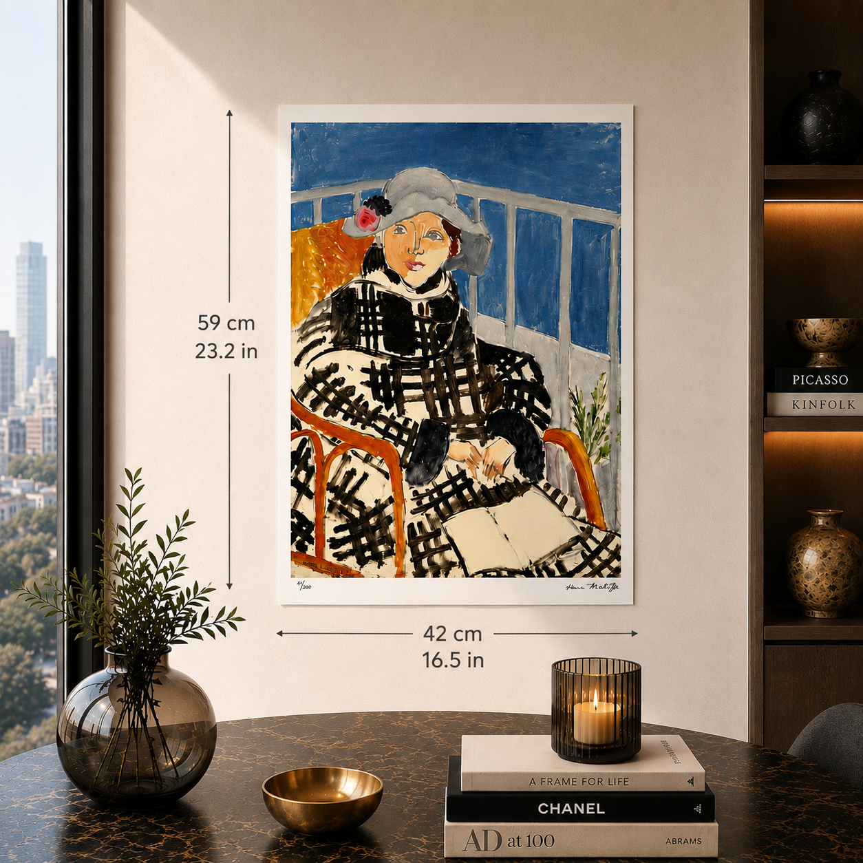 Henri Matisse Matisse en manteau écossais Lithographie sur Arches 300gsm 42x59 cm