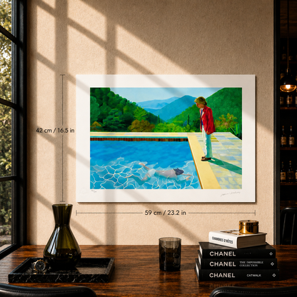 David Hockney Piscine avec des gens Lithographie Arches 300gsm 42x59 cm